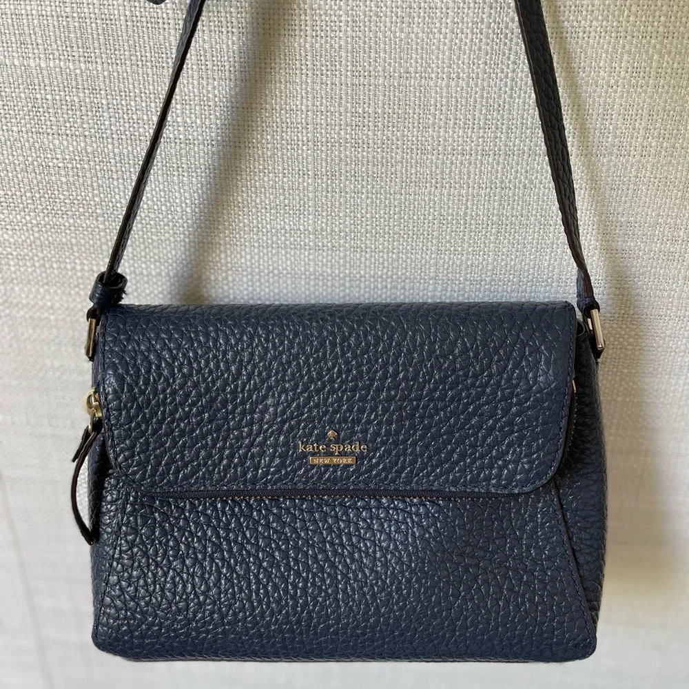 Kate Spade Crossbody Bag Blue Leather - Picture 1 of 6